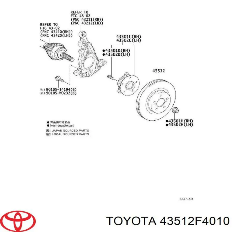 Tarcza hamulcowa przednia Toyota C-HR (X10)