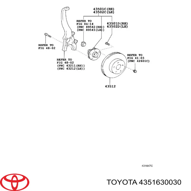 4351630030 Toyota tarcza hamulcowa przednia