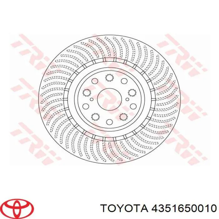 Tarcza hamulcowa przednia 4351650010 Toyota