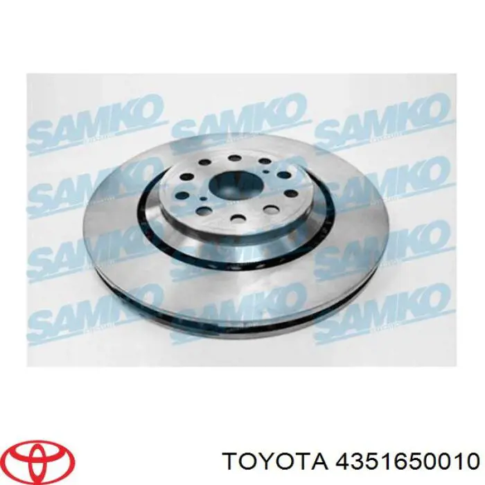 Tarcza hamulcowa przednia 4351650010 Toyota
