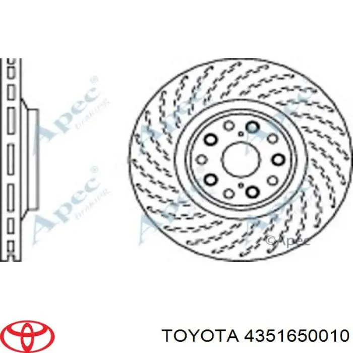 4351650010 Toyota Tarcza hamulcowa przednia