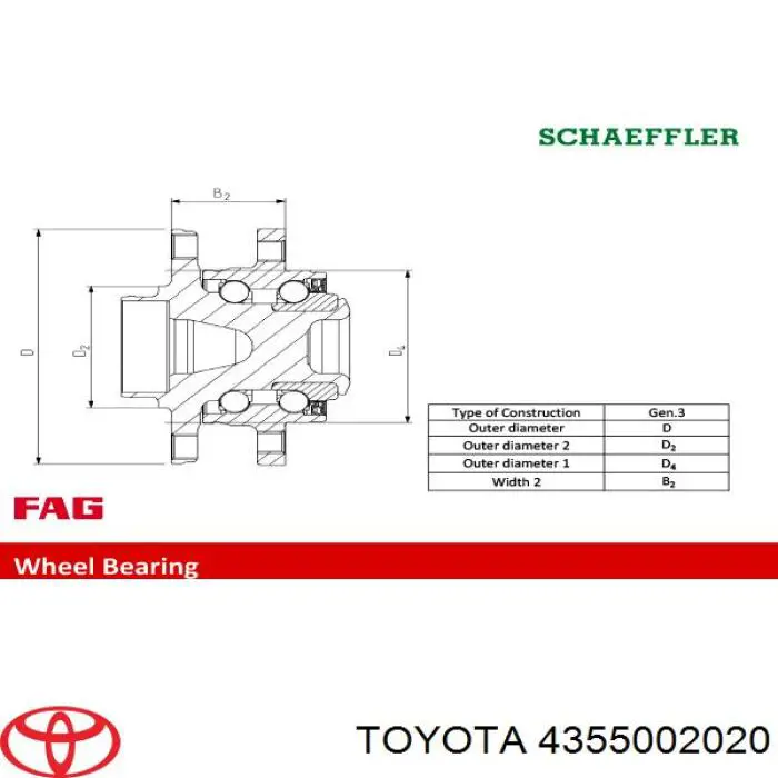 Do koszyka 4355002020 Toyota Piasta przednia