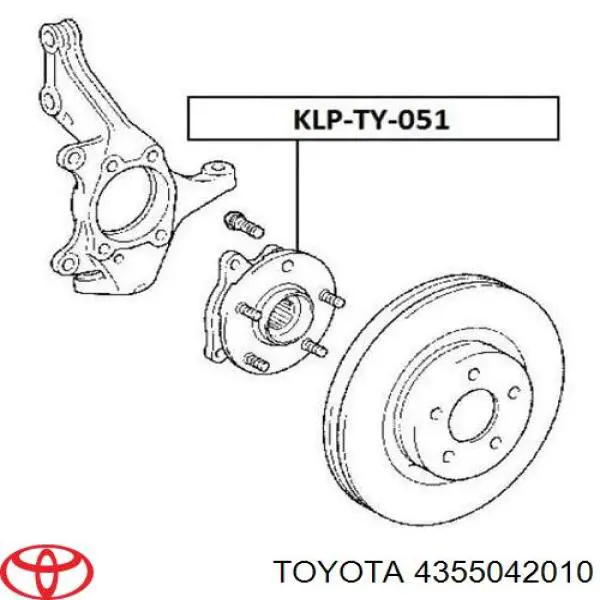 Do koszyka 4355042010 Toyota Piasta przednia