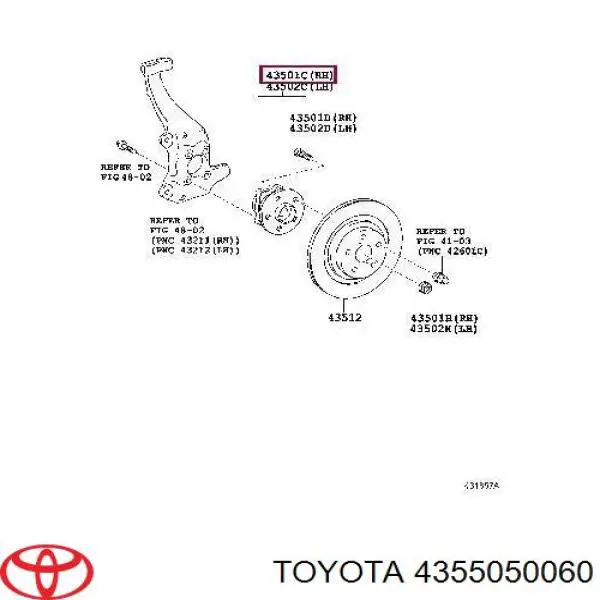 Piasta przednia Toyota 4355050062 cena, od 118,95 USD