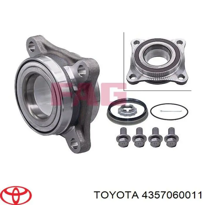 Łożysko piasty przedniej Toyota 4357060011 cena, od 51,12 USD