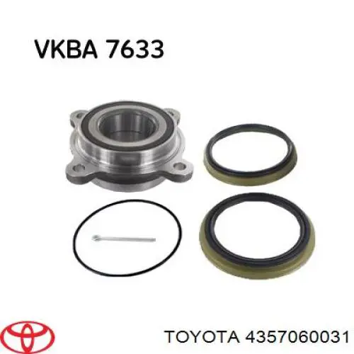 Łożysko piasty przedniej Toyota 4357060031 cena, od 159,33 USD
