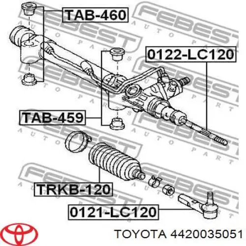 Listwa kierownicza (maglownica) Toyota 4420035050 cena, od 432,45 USD