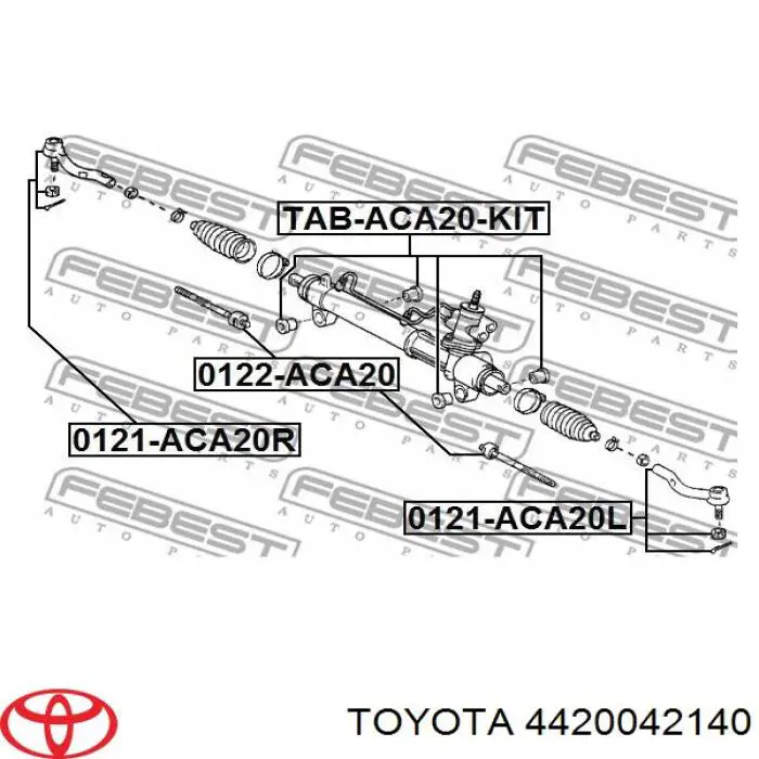 4420042140 Toyota Listwa kierownicza (maglownica)
