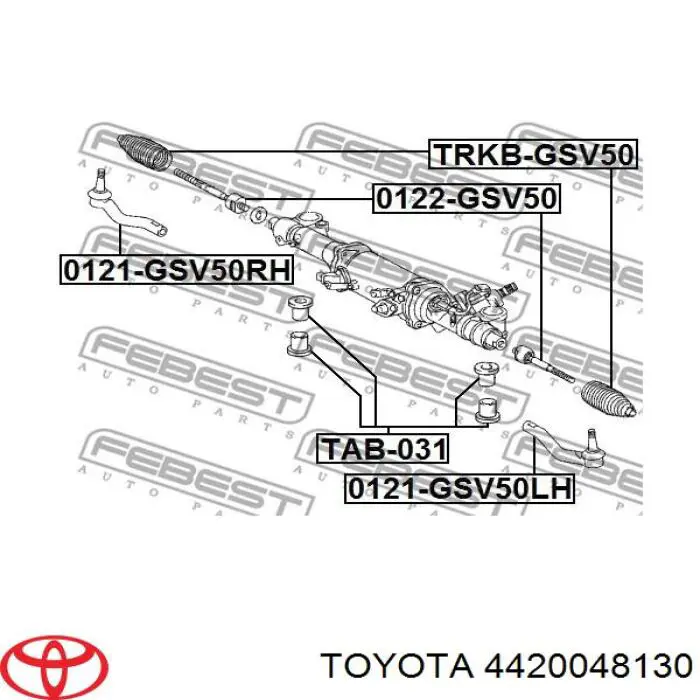 4420048130 Toyota Listwa kierownicza (maglownica)
