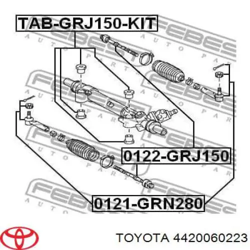 Listwa kierownicza (maglownica) Toyota 4420060223 cena, od 358,01 USD