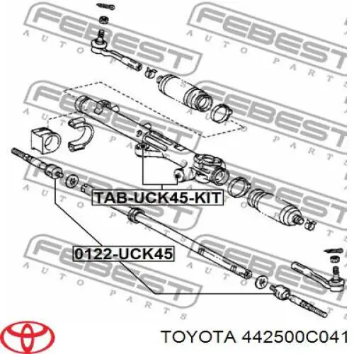 Do koszyka 442500C041 Toyota Listwa kierownicza (maglownica)