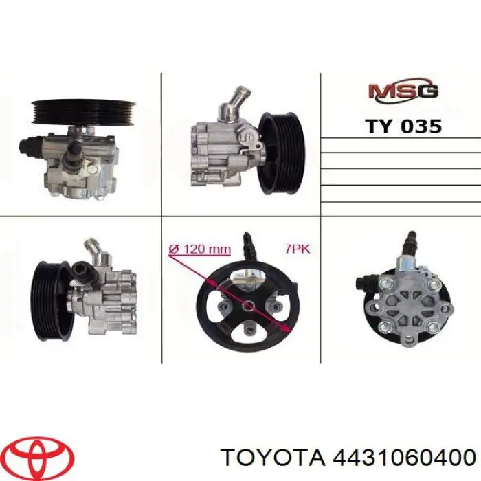 Pompa wspomagania hydraulicznego kierownicy Toyota 4431060400 cena, od 122,15 USD