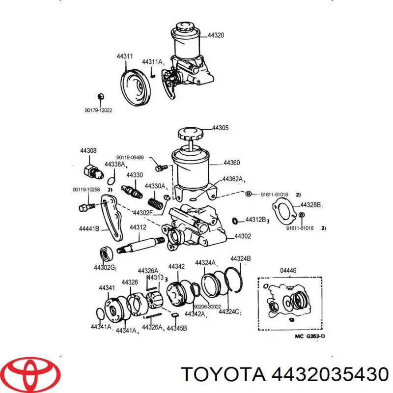 Pompa wspomagania hydraulicznego kierownicy Toyota 4432035270 cena, od 248,40 USD