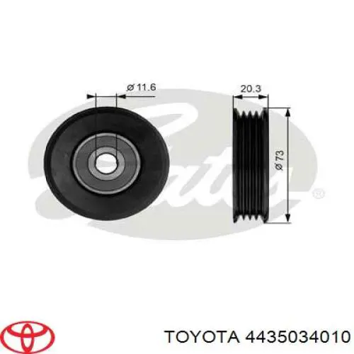 Rolka napinacza paska napędowego Toyota 4435034010 cena, od 70,09 USD