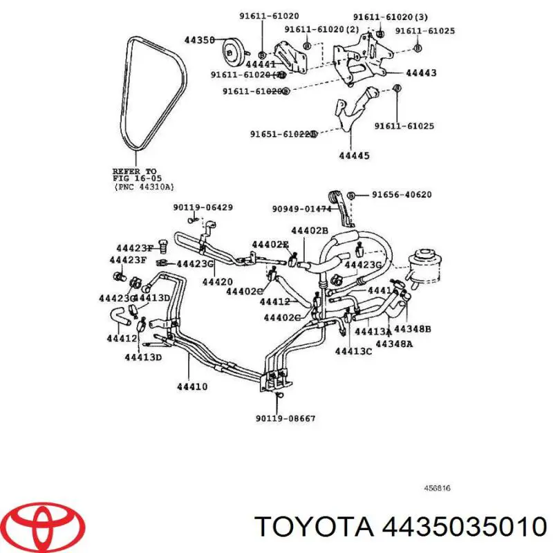 4435035010 Toyota Rolka napinacza paska napędowego