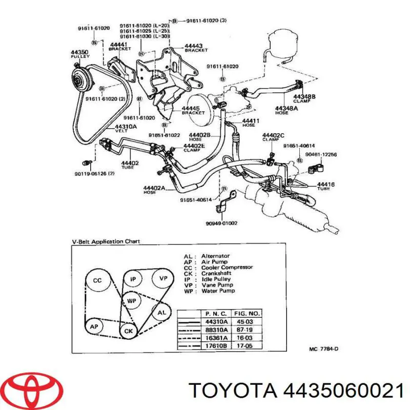 Rolka napinacza paska napędowego 4435060020 Toyota