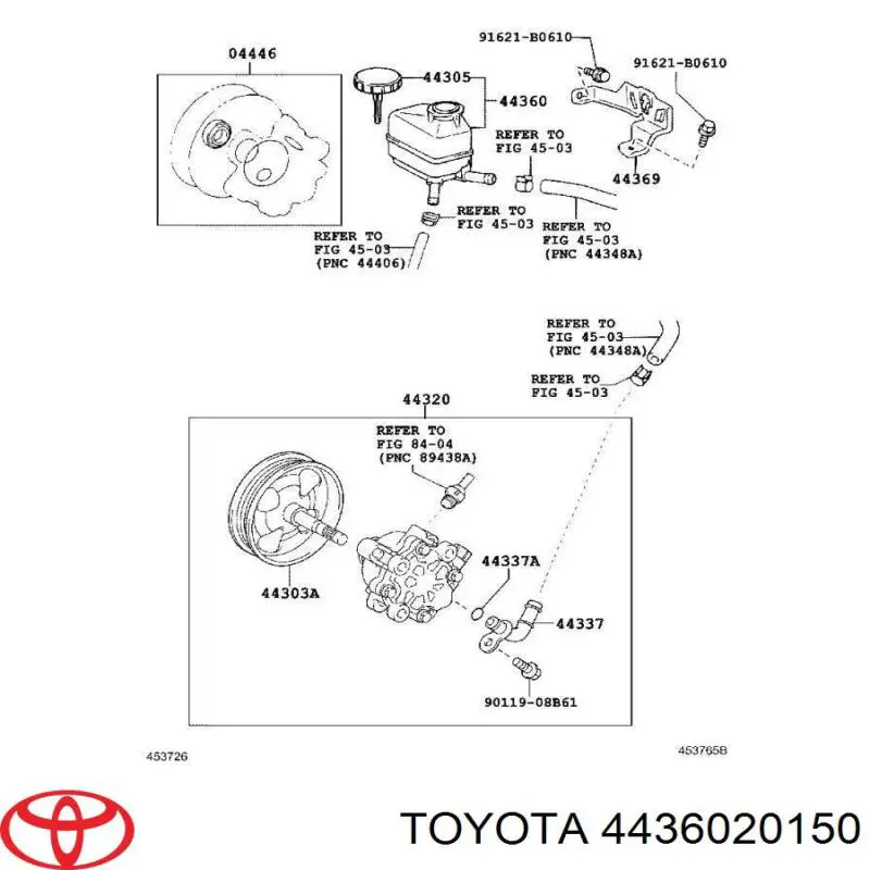 4436020150 Toyota Zbiornik płynu wspomagania