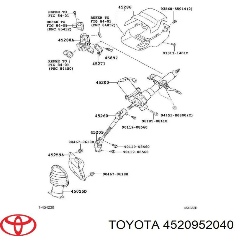 Wał kolumny kierowniczej dolny Toyota 4520952040 cena, od 69,59 USD