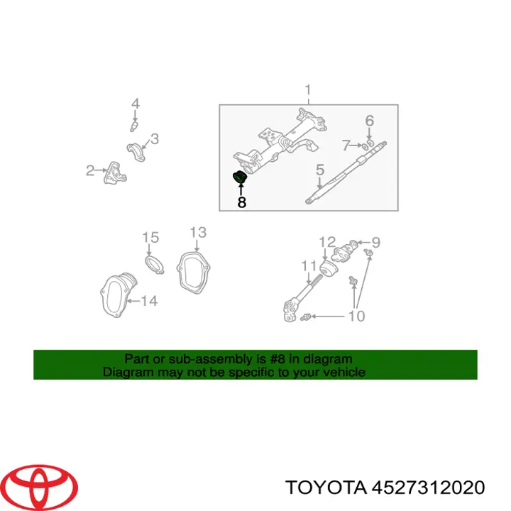 Tuleja kolumny kierowniczej Toyota 4527312020 cena, od 7,77 USD
