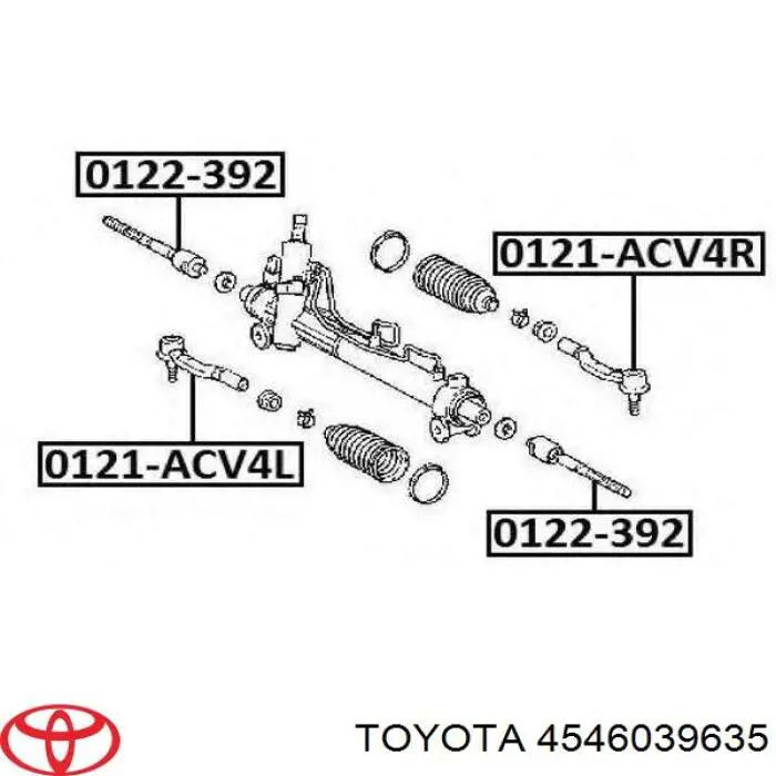 Do koszyka 4546039635 Toyota Końcówka drążka kierowniczego zewnętrzna
