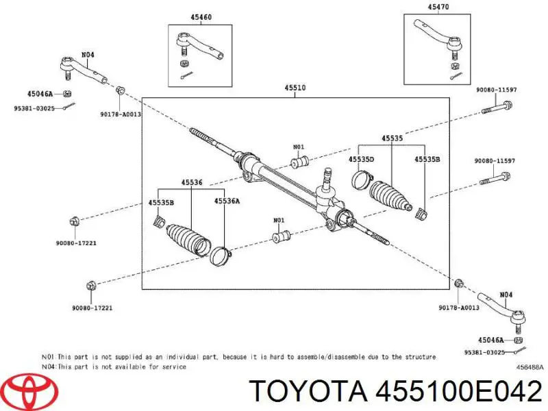 Listwa kierownicza (maglownica) Toyota Highlander III SUV (U5) (2013 - 2021) cena, od 2013,76 USD