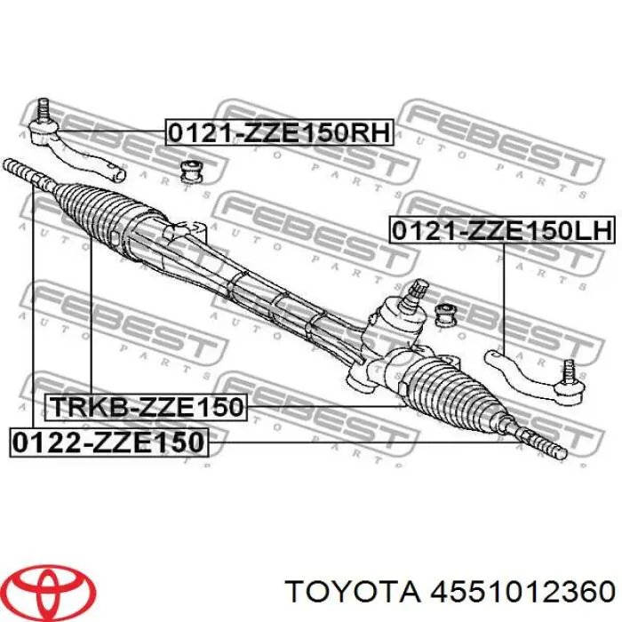 4551012360 Toyota Listwa kierownicza (maglownica)