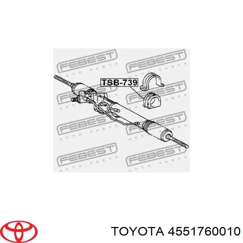Do koszyka 4551760010 Toyota Tulejka mocowania maglownicy