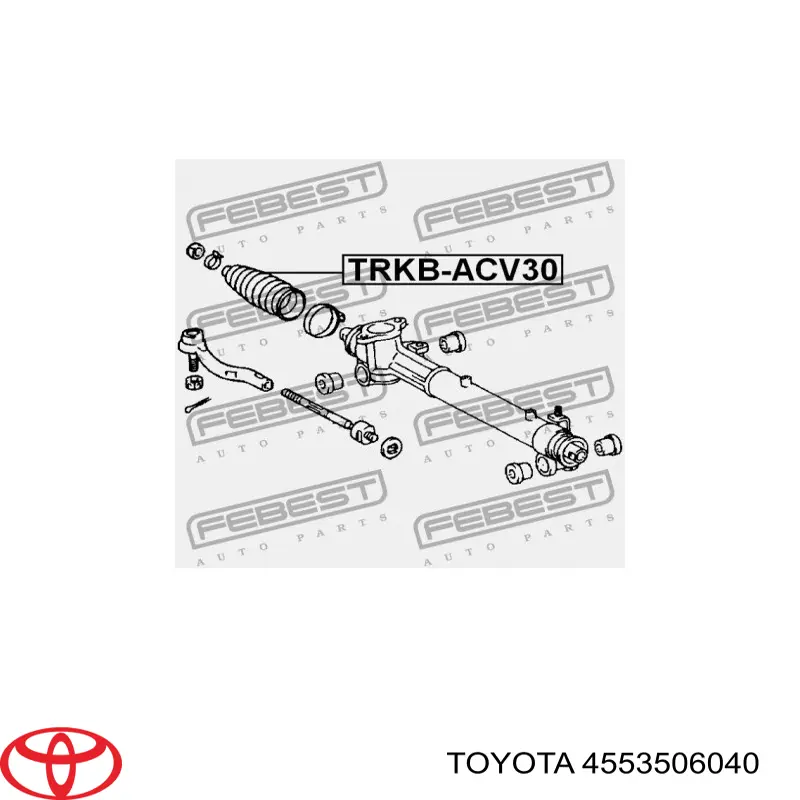 Osłona mechanizmu kierowniczego (maglownicy) Toyota 4553506040 cena, od 10,12 USD