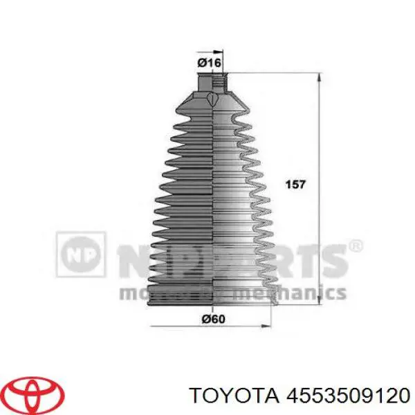 Do koszyka 4553509120 Toyota Osłona mechanizmu kierowniczego (maglownicy)