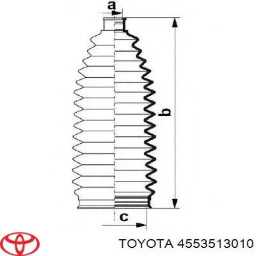 Osłona mechanizmu kierowniczego (maglownicy) Toyota 4553513010 cena, od 14,67 USD