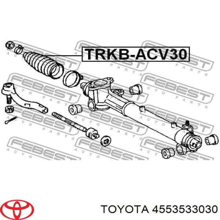 Osłona mechanizmu kierowniczego (maglownicy) Toyota 4553533030 cena, od 12,13 USD