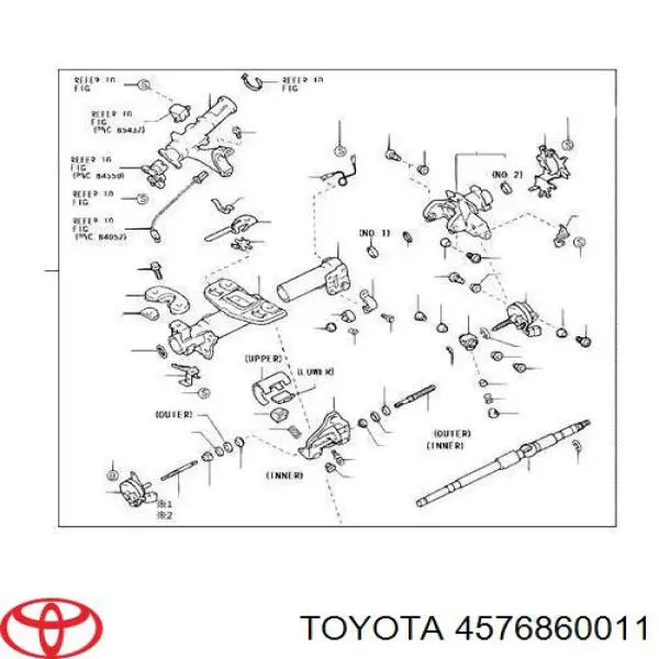 4576860011 Toyota Tuleja kolumny kierowniczej