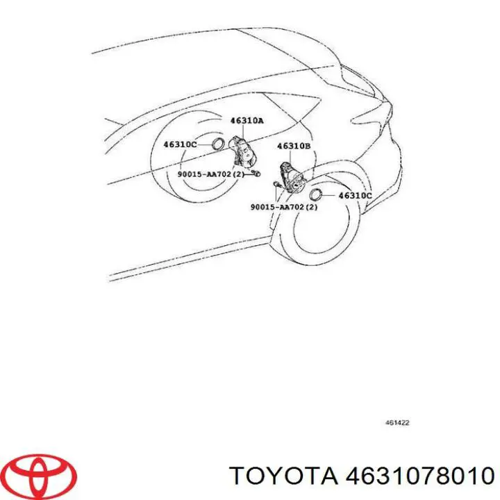 Silniczek zacisku hamulcowego tylnego Toyota 4631078010 cena, od 65,29 USD