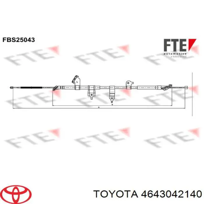Linka hamulca ręcznego tylna lewa Toyota 4643042140 cena, od 35,54 USD