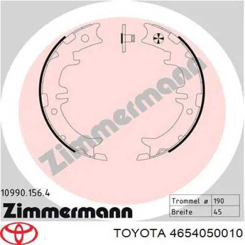 Klocki hamulca ręcznego 4654050010 Toyota