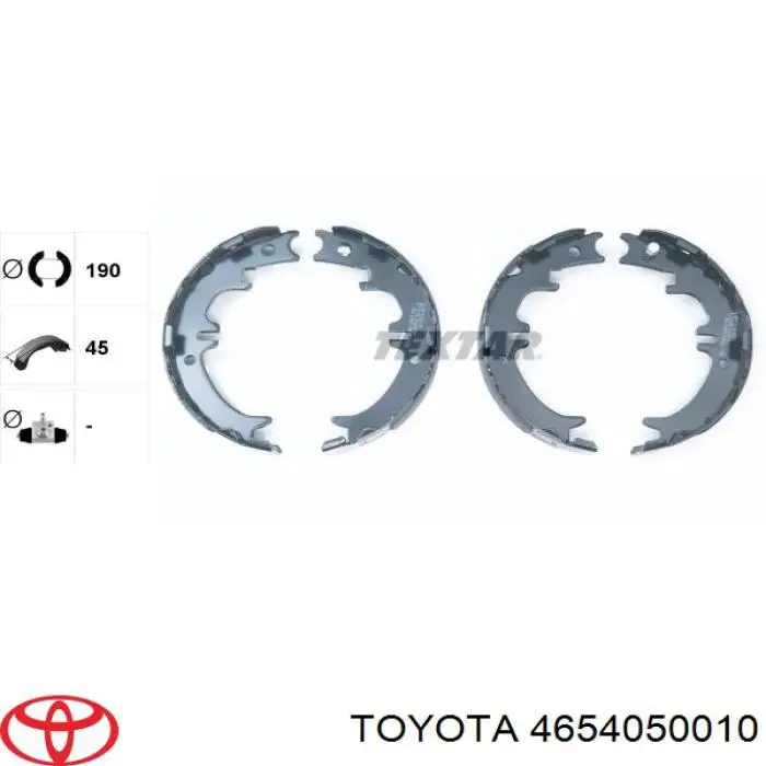 Klocki hamulca ręcznego Toyota 4654050010 cena, od 26,24 USD
