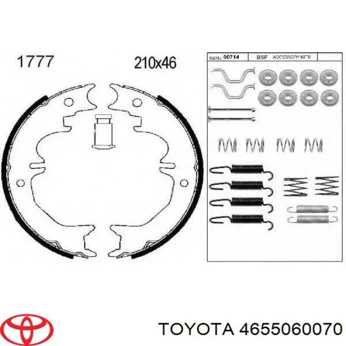 Do koszyka 4655060070 Toyota Klocki hamulca ręcznego