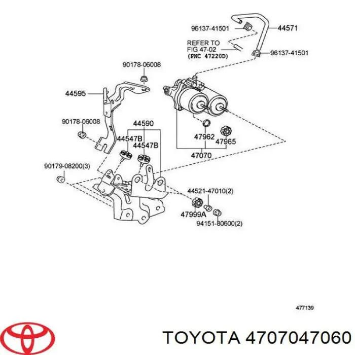 Do koszyka 4707047060 Toyota Pompa ABS głównego cylindra hamulcowego