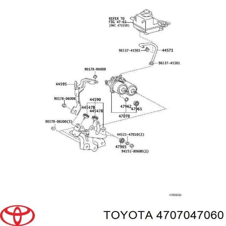 Pompa ABS głównego cylindra hamulcowego Toyota RAV4 4 (A4)