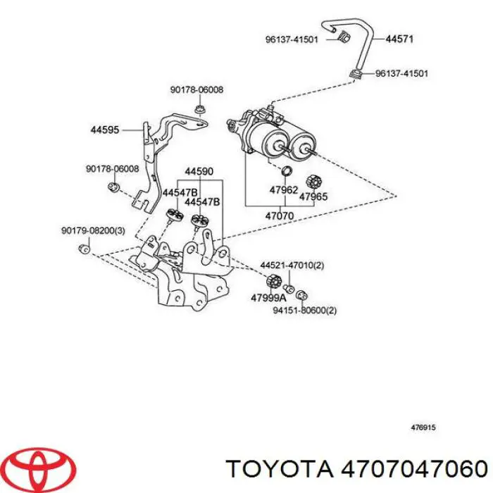 Pompa ABS głównego cylindra hamulcowego Toyota 4707047060 cena, od 541,46 USD