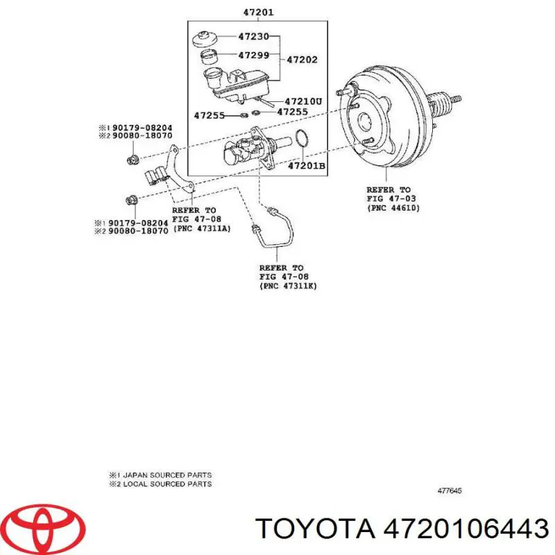 Główny cylinder hamulców do Toyota Camry VII V50