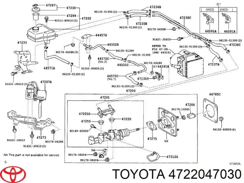 4722047030 Toyota Zbiorniczek głównego cylindra hamulcowego (płynu hamulcowego)