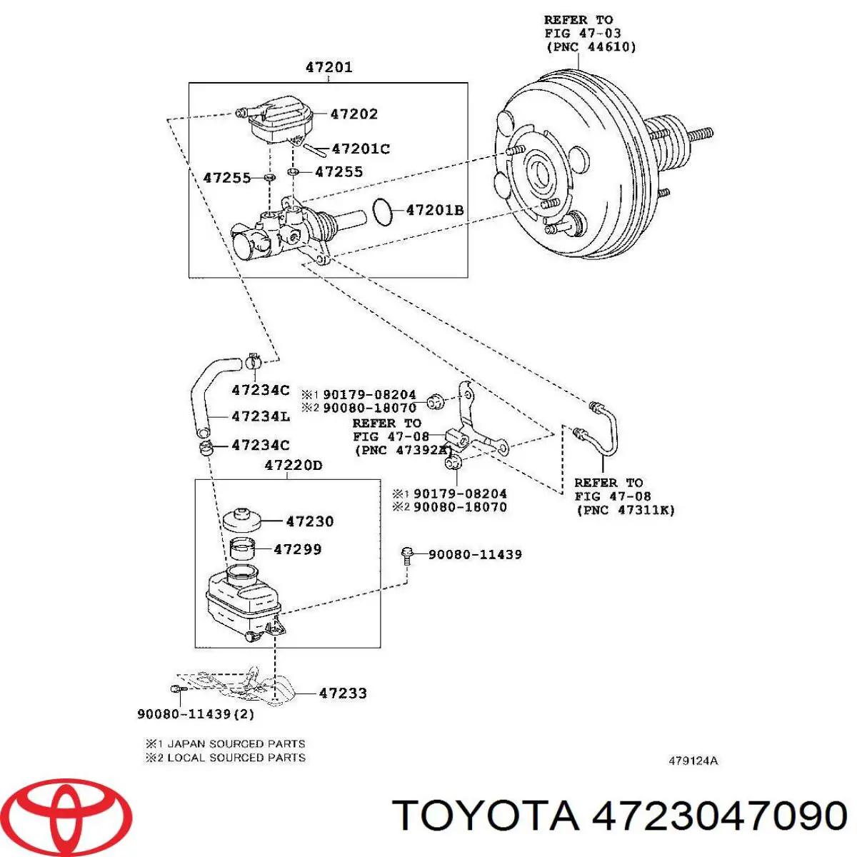 Pokrywa zbiornika głównego cylindra hamulcowego Toyota 4723047090 cena, od 14,32 USD