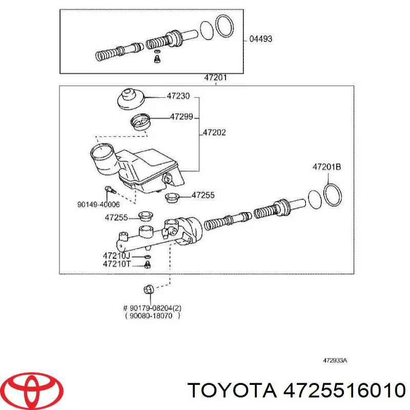 Uszczelnienie zbiornika głównego siłownika hamulca Toyota 4725516010 cena, od 8,70 USD