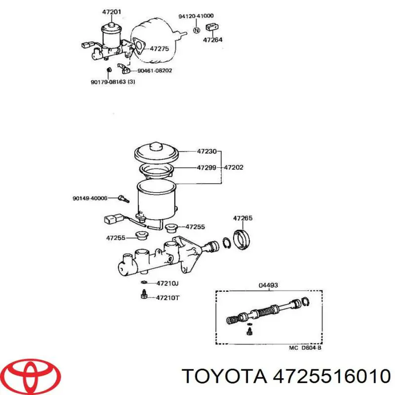 Do koszyka 4725516010 Toyota Uszczelnienie zbiornika głównego siłownika hamulca