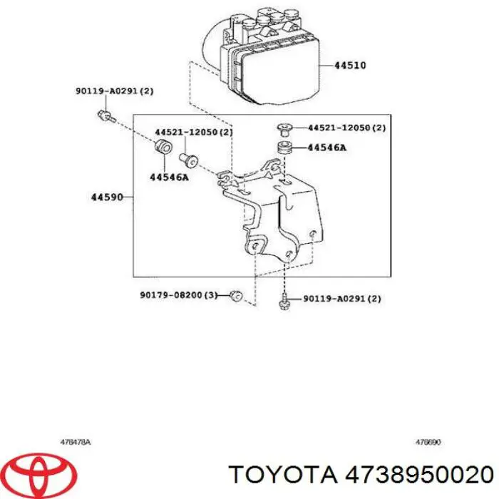 Podkładka uszczelniająca przewodu hamulcowego Toyota Camry HYBRID (AHV40)