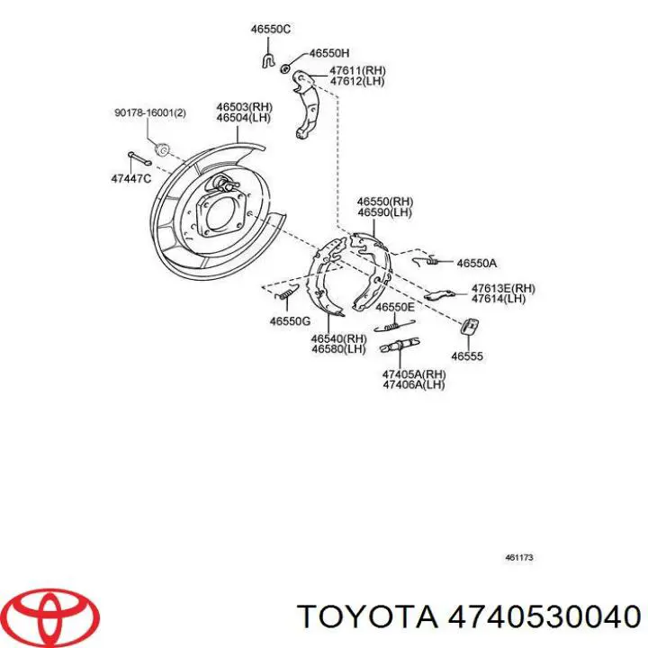 4740530040 Toyota regulator tylnego bębna hamulcowego