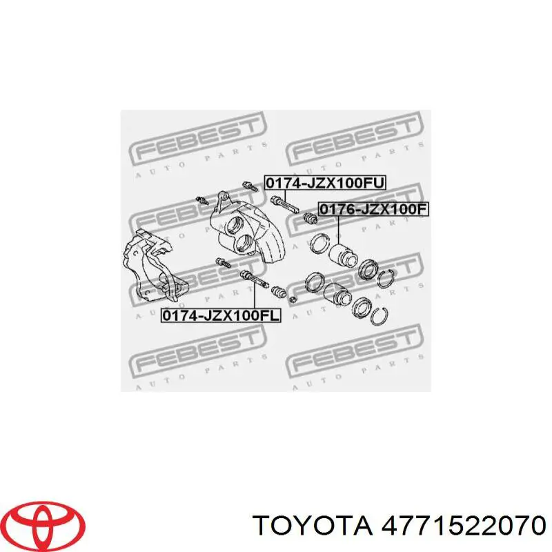 Prowadnica zacisku przedniego Toyota 4771522070 cena, od 7,46 USD