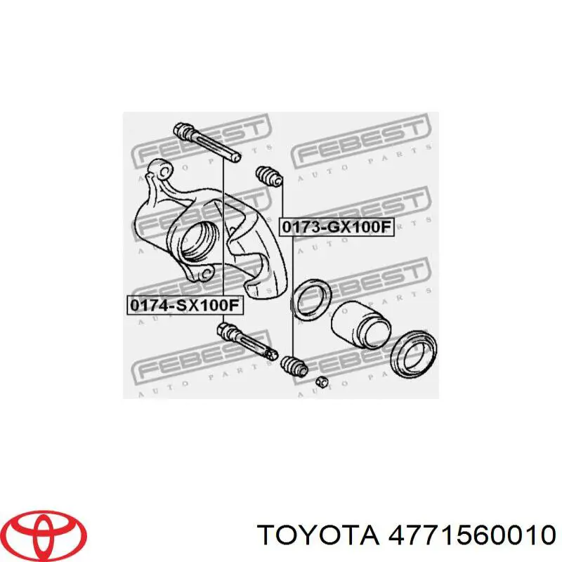 Do koszyka 4771560010 Toyota Prowadnica zacisku tylnego górna