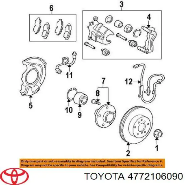 Do koszyka Jarzmo zacisku hamulcowego tylnego Toyota Avalon  GSX30